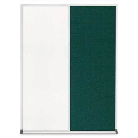 United Visual Products Single Door Radius Plus Corkboard, 36"X UV8002PLUS-WHITE-CORK